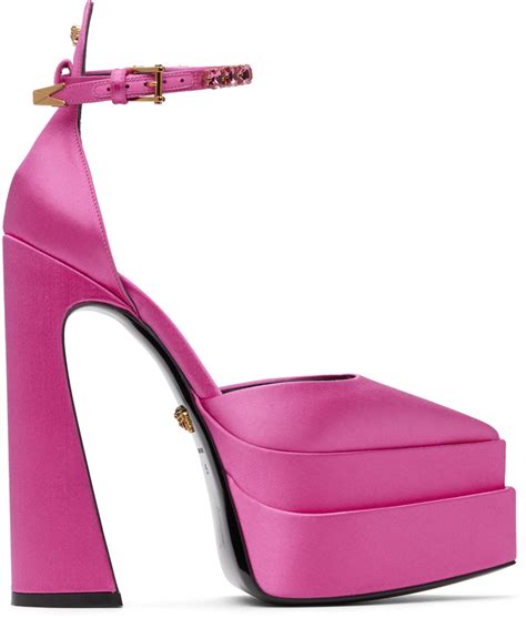 versace pink chunky heels|Versace sneakers women pink.